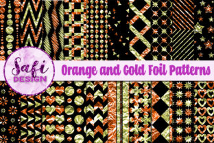 Orange and Gold Foil Patterns: A Versatile Digital Design Resource for Creative Professionals and Celebratory Projects