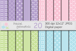 Pastel Patterns: Soft Geometric Digital Papers