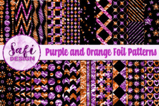 Purple and Orange Foil Patterns: Vibrant, Versatile Digital Papers for Creative Projects
