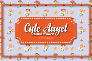 Seamless Patterns Cute Angel 12