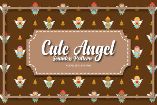 Seamless Patterns Cute Angel 16