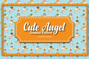 Seamless Patterns Cute Angel 4: Effortless, Versatile Design for Creative Projects